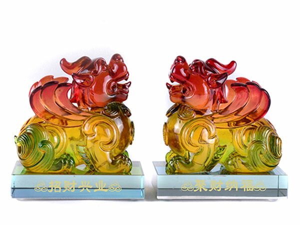 楽天市場】ヒキュウ 置物|ペア|翡翠カラー|置物|貔貅|雌雄|セット|風水