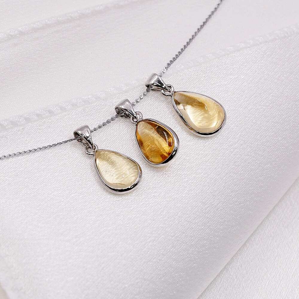 楽天市場】シトリン シルバー ペンダントトップ オーバル カット 大粒