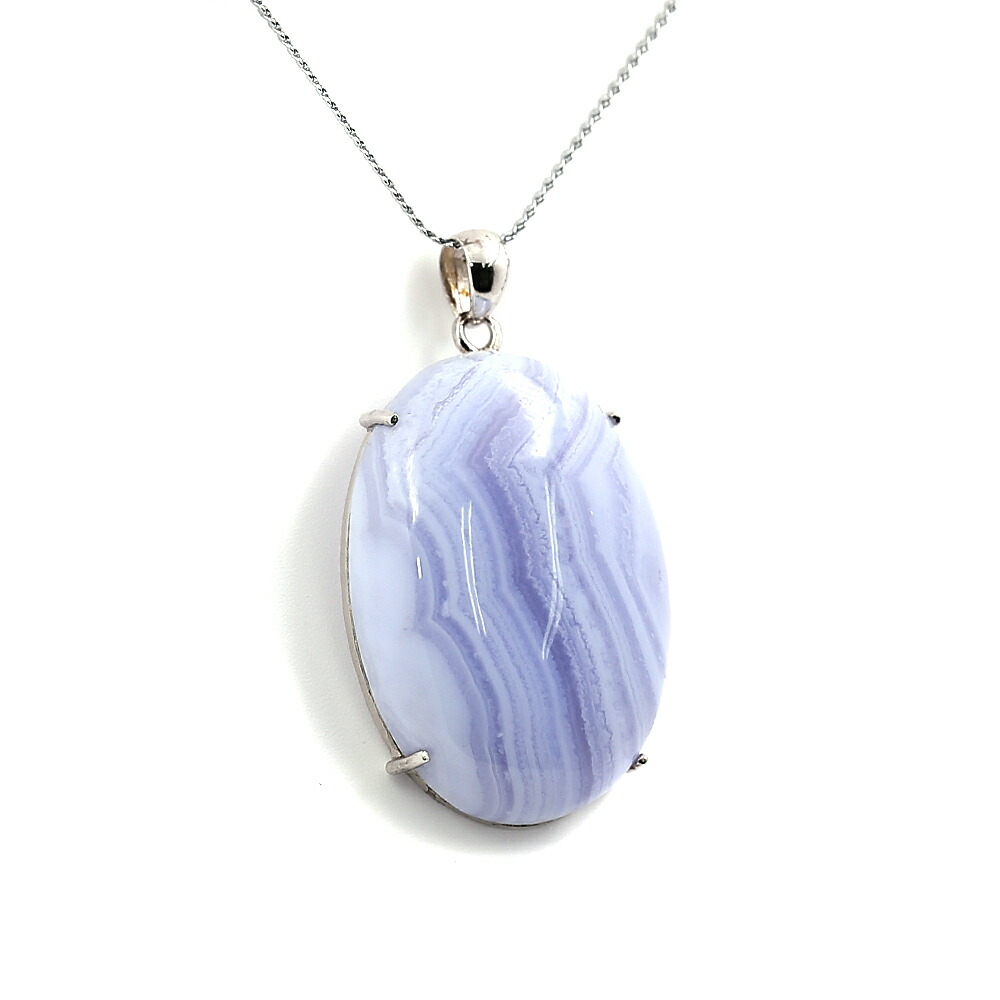 楽天市場】ブルーレースアゲートAAA ドロップ型 Silver925 ペンダント