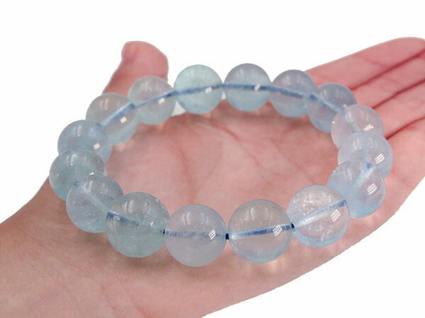 天然石。アクアマリン大玉ブレスレット 楽天市場】天然石 高ランク アクアマリン ブレスレット 大玉