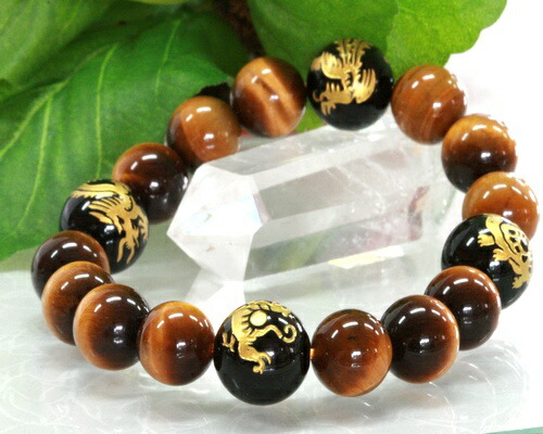 ユッキー瑪瑙龍眼天珠+タイガーアイ　ブレスレット　9-90 ユッキー様専用瑪瑙龍眼天珠+タイガーアイ ブレスレット 9-90