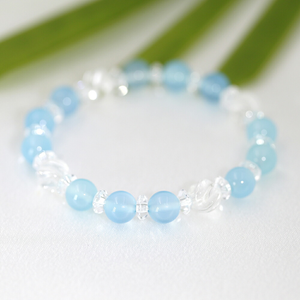 楽天市場】AAAAA級 ブルーアゲート 水晶 ブレスレット 青瑪瑙