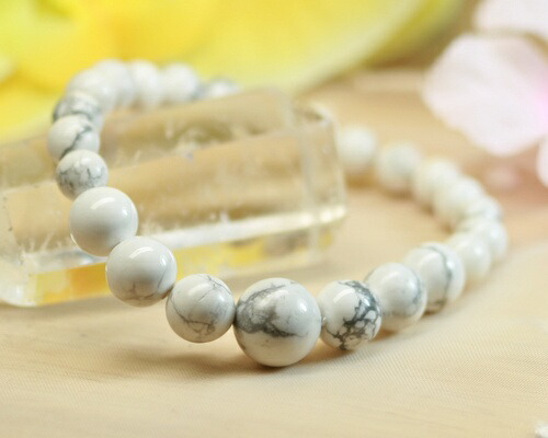 超極希少品 天然 ハウライト (マグネサイトではない) ブレスレット 21mm玉 超極希少品 天然 ハウライト (マグネサイトではない) ブレスレット