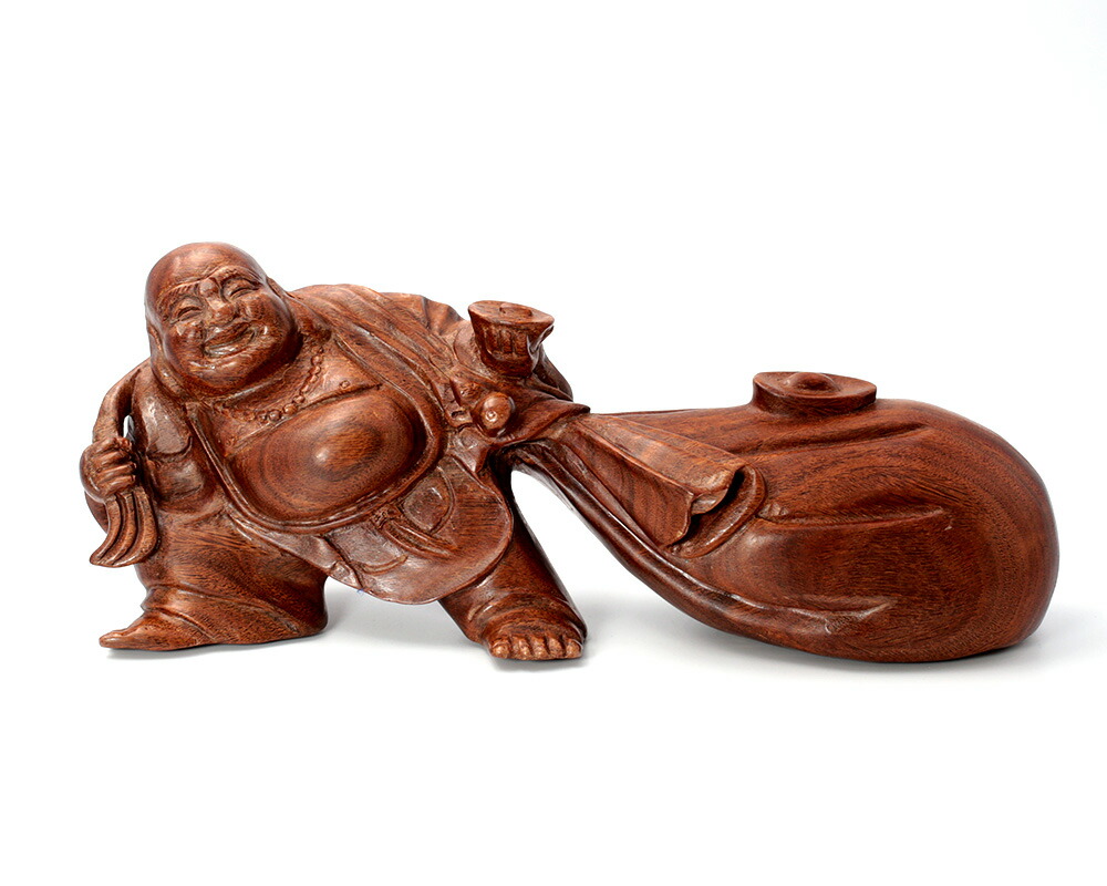 縁起物 天然木根彫七福神 布袋様一刀彫木彫置物 縁起物 天然木根彫七福神 布袋様一刀彫木彫置物
