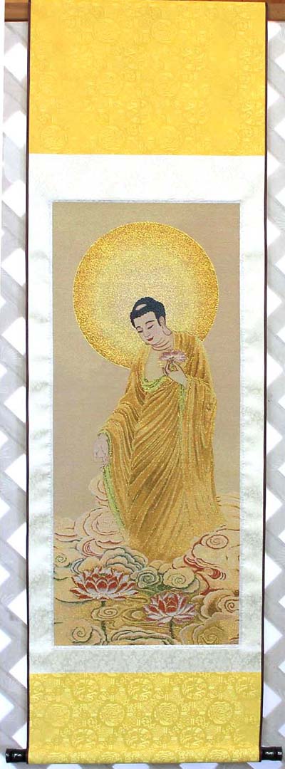 阿弥陀如来 掛軸 絹 掛軸 干支 戌 亥 守護本尊 風水アイテム 招福 開運グッズ 風水アイテム 掛け軸 送料無料