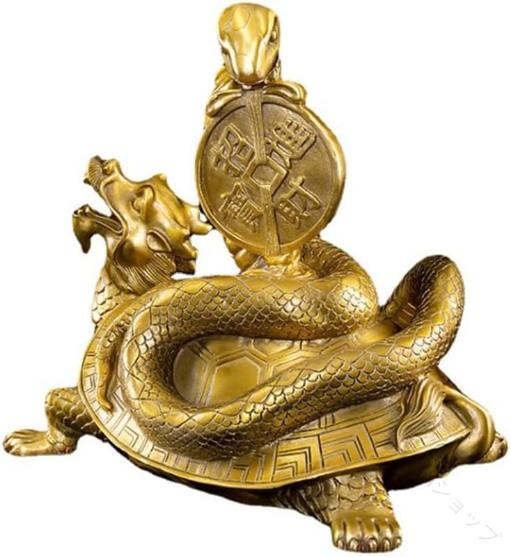 楽天市場】風水グッズ 四神獣 玄武 置物 銅製 霊獣 龍亀 ヘビ 金運