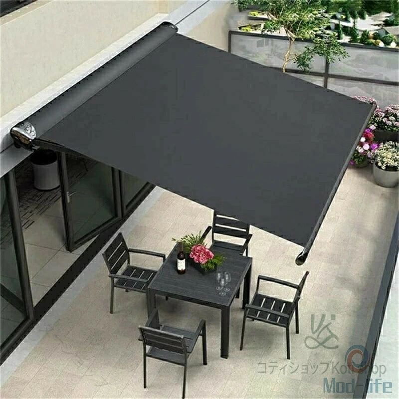 新登場 格納式オーニング 後付けパティオ 手動開閉 日よけ 雨除け ベランダ ガーデン 屋根 2m 3m 4m 1年保証｜考福ショップ