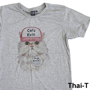 楽天市場 リアルでかわいい猫イラスト 帽子ネコ 半袖tシャツ 微笑みの国 タイ王国 直輸入tシャツ お土産 I Thai22 送料込 送料無料 おもしろtシャツ プレゼント幸服屋