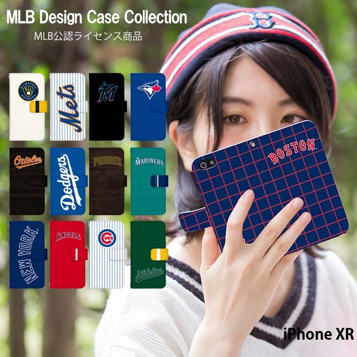 iPhoneXR ケース iPhone XR カバー 手帳型 アイフォンXR アイホンXR デザイン ヤンキース ドジャース エンゼルス グッズ MLB 30球団 Angels
