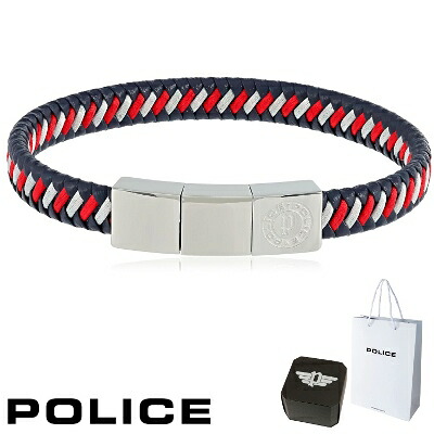 ブレスレット ポリス POLICE TWIST ツイスト GB0034003 ブレスレット ステンレス 316L サージカルステンレス レザー シルバー ネイビー ホワイト レッド メンズ カタログ 掲載 男性 ギフト プレゼント 誕生日 クリスマス お祝い 新品 正規品｜光雅晶