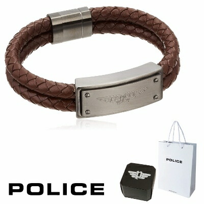 ブレスレット ポリス POLICE ＶIGAN ビガン GB2102533 ブレスレット サージカル ステンレス レザー ブラウン ガンメタ メンズ 芸能人 着用 モデル カタログ 掲載 男性 ギフト プレゼント おすすめ 誕生日 クリスマス バレンタイン お祝い 新品 正規品