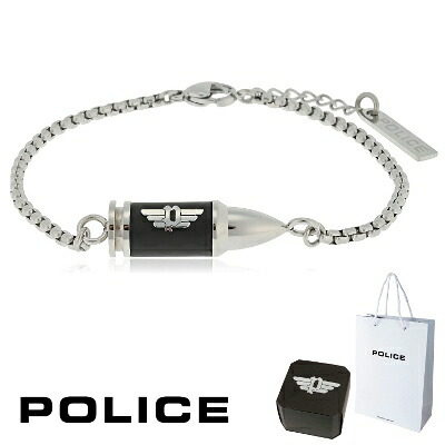 ブレスレット ポリス POLICE SHOWPIECE ショウピース GB0005610 ブレスレット ステンレス 316L サージカルステンレス チェーン 銃弾 弾丸 モチーフ シルバー ブラック メンズ 芸能人 着用 モデル カタログ 掲載 男性 ギフト プレゼント 新品 正規品