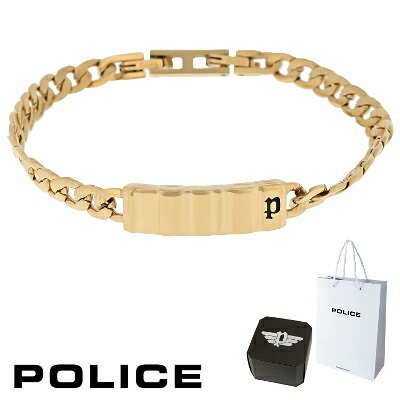 ブレスレット ポリス POLICE BROCK ブロック GB0034202 ブレスレット ステンレス 316L サージカルステンレス チェーン モチーフ ゴールド メンズ 芸能人 着用 モデル カタログ 掲載 男性 ギフト プレゼント 新品 正規品｜光雅晶