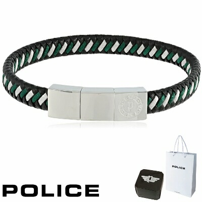 ブレスレット ポリス POLICE TWIST ツイスト GB0034002 ブレスレット ステンレス 316L サージカルステンレス レザー シルバー ブラック ホワイト グリーン メンズ カタログ 掲載 男性 ギフト プレゼント 誕生日 クリスマス お祝い 新品 正規品｜光雅晶