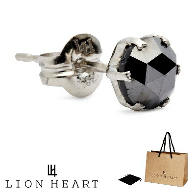 ピアス 百獣の王ハート形 LION HEART ピアス 04E12なおなお書き/M プラチナ PT900 黒いこと 金剛石 0.5コンピュータ断層撮影法 シングル 片耳 メンズ ピアス 成人男性 差し上げ物 差し上げ物 新品 貨物輸送無料 置き目品