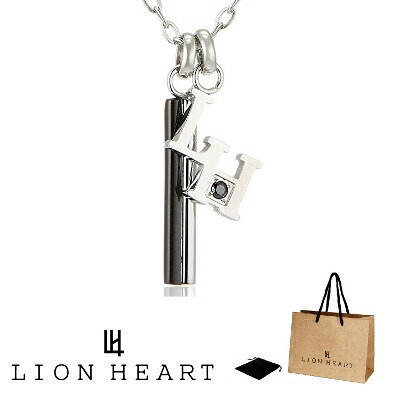 ネックレス ライオンハート LION HEART ペンダント ネックレス 04N152 04N152SM サージカル ステンレス バー 棒 ロゴ チャーム モチーフ メンズ シルバー ブラック カラー 男性 ギフト プレゼント おすすめ 誕生日 お祝い 新品 送料無料 正規品