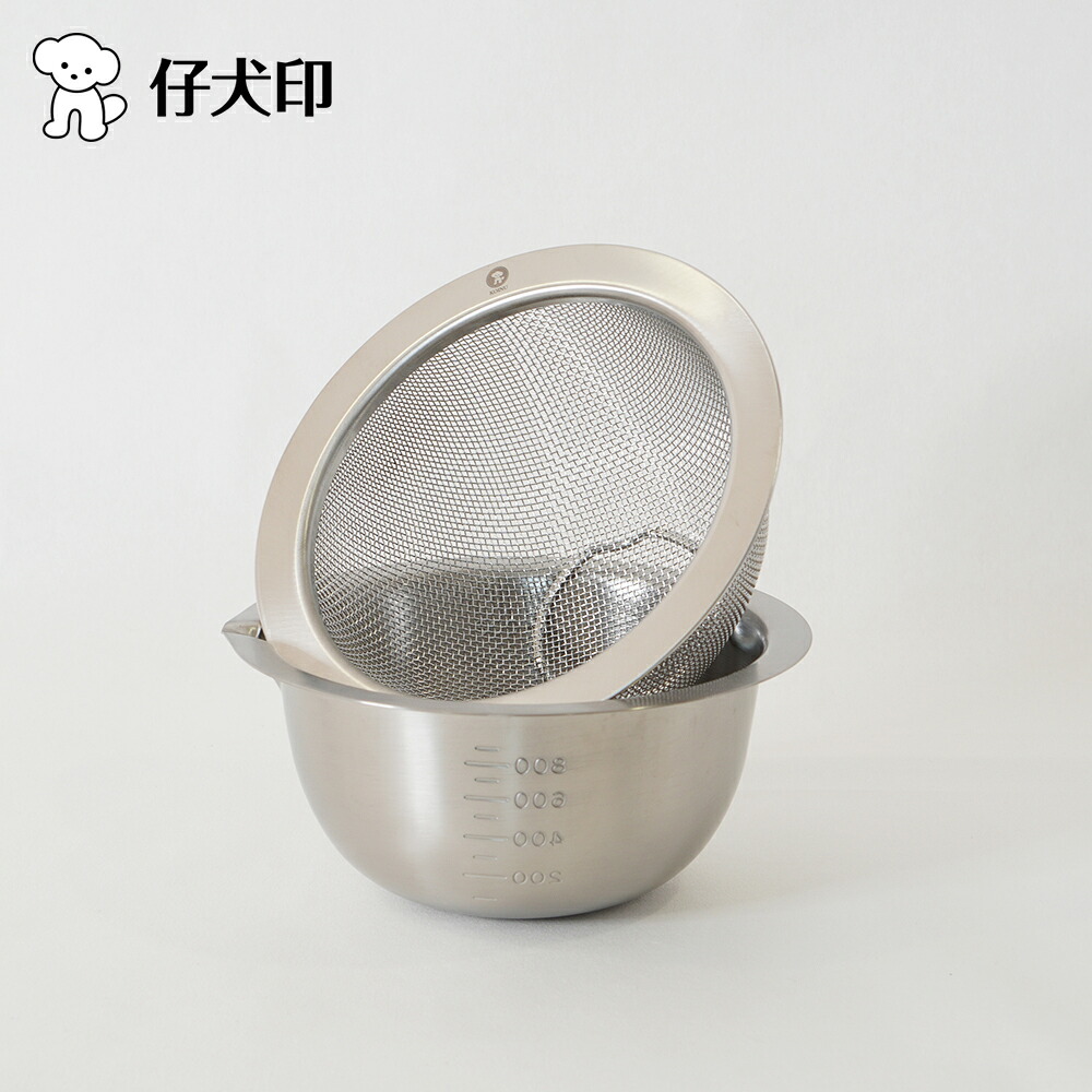 仔犬印 フラットエッジ 深型ボウルシリーズ 15cm ボウル ザル セット 日本製 燕三条製 ステンレス