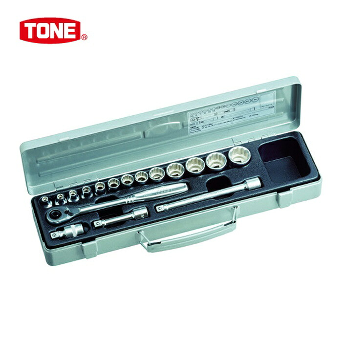 TONE トネ 1570M ソケットレンチセット 差込角9.5mm 17点セット 6角(5.5mm~) 12角 (1S) 10,569円