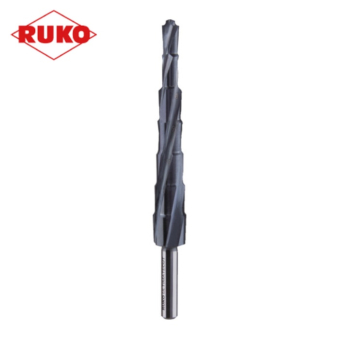 RUKO 101082P 4枚刃スパイラルステップドリル 6-12mm ハイス ルナテックコーティング (1本)|工具ランドこだわり館