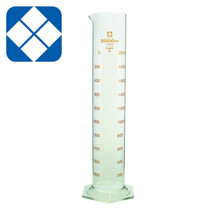 SIBATA 柴田科学 026500-20001 メスシリンダー カスタムA 2000mL (1本)|工具ランドこだわり館