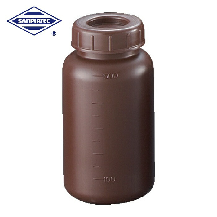 サンプラテック 02912C PE広口遮光瓶 500ml (100個入) (1箱)