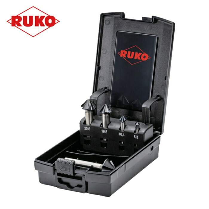 RUKO 102891PRO 不等分割4枚刃カウンターシンク 4S 「アルティメットカット」 5本組セット ルナテックコーティング (1S)|工具ランドこだわり館
