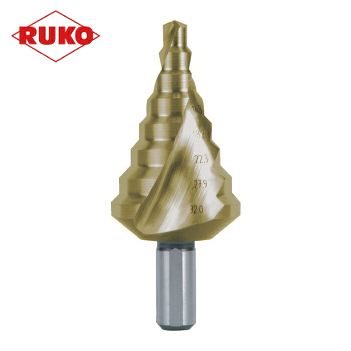 RUKO 101057T 2枚刃スパイラルステップドリル 32mm チタン (1本)