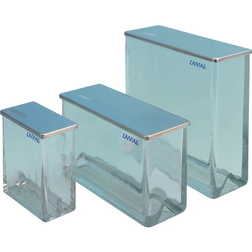 カマグ CAMAG 022-5256 二槽式展開槽 20X20cm ステンレス蓋付 (1個)