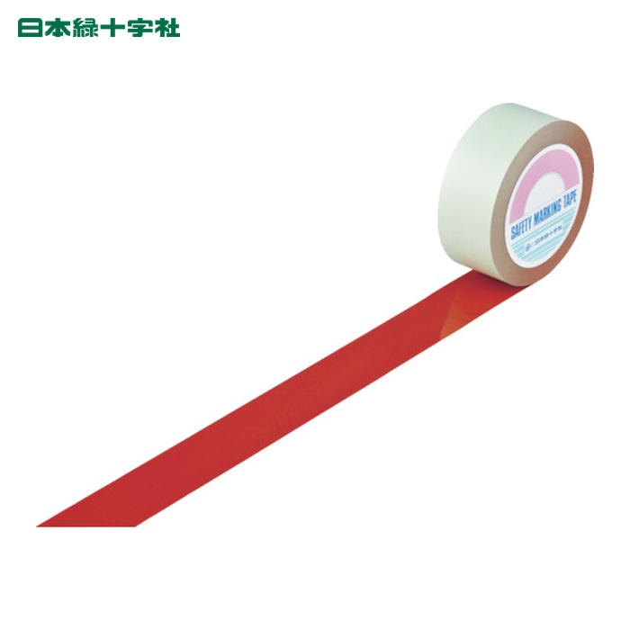日本緑十字社 ガードテープ(ラインテープ) 赤 GT-501R 50mm幅×100m 屋内用 (1巻) 148054|工具ランドこだわり館