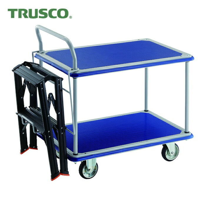 トラスコ TRUSCO プレス製台車 ドンキーカート 2段式片袖タイプ915×615 TSAF-2SV付 (1台) 304N-TSAF2-SV