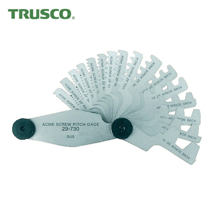 トラスコ TRUSCO アクメスクリューピッチゲージ 測定範囲2-20mm 12枚組 (1個) 30-720｜工具ランドこだわり館