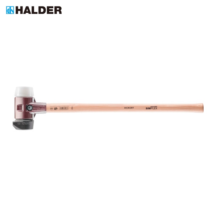 ハルダー HALDER 3027.261 SIMPLEX プラスチックハンマー 鋳鉄ハウジング、木製ハンドル 700mm 径(60)mm (自立タイプ)ゴム複合材(黒)・スーパープラスチック(白) (1本)|工具ランドこだわり館