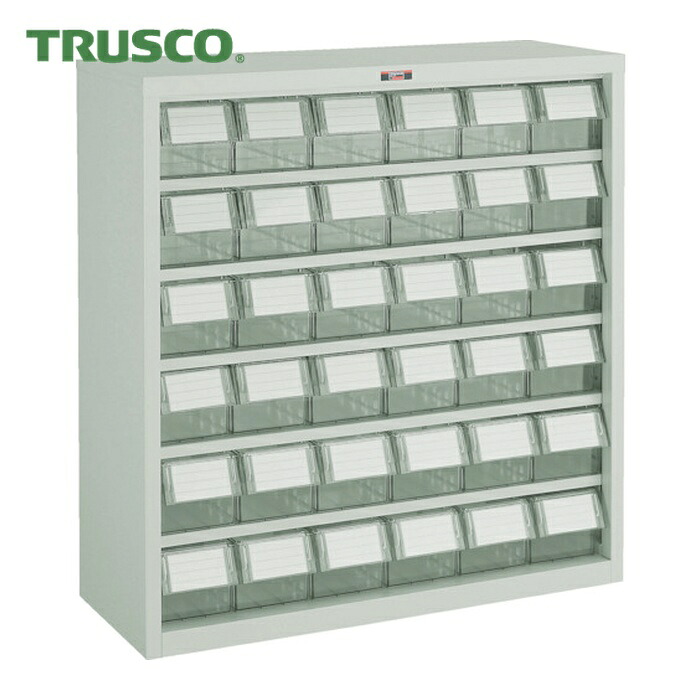トラスコ TRUSCO コンテナラックケース バンラックケース M型 澄み切った引出小X36個 (1台) 305M-N36S (TM)