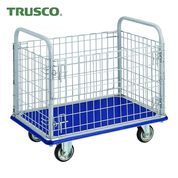 トラスコ TRUSCO 押し付ける製手押し車 ドンキーカート 金網付915×615 (1台) 307N