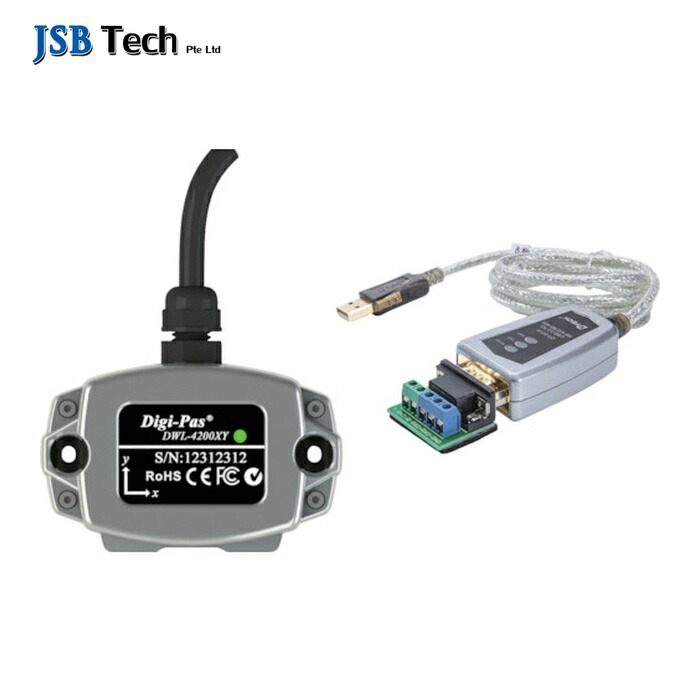 JSBTECH 2-04221-99 Digi-pas DWL4200XY Pro-Version 高性能2軸デジタル傾斜角度検知器 ±0.02° (1個)