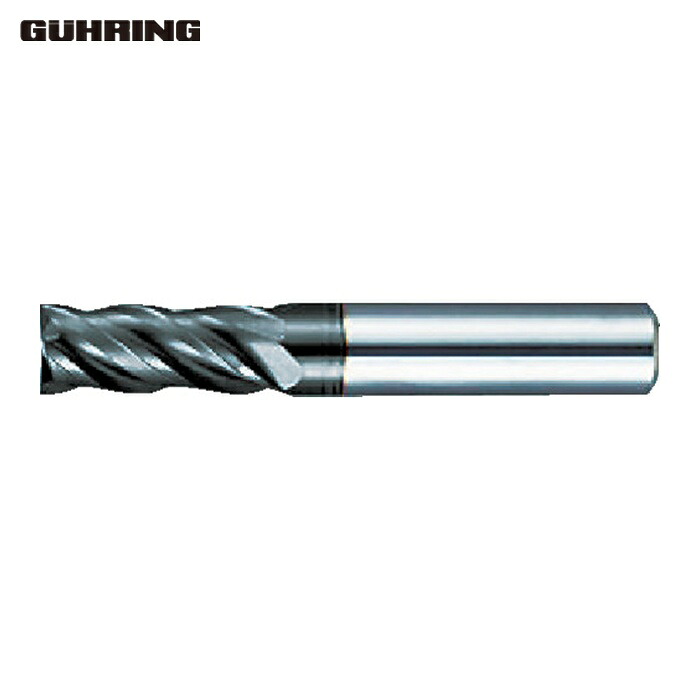 グーリング GUHRING 3629 004.000 超硬スクエアエンドミル マルチリードRF100F 軟鋼用4枚刃レギュラー刃径 4mm (1本)