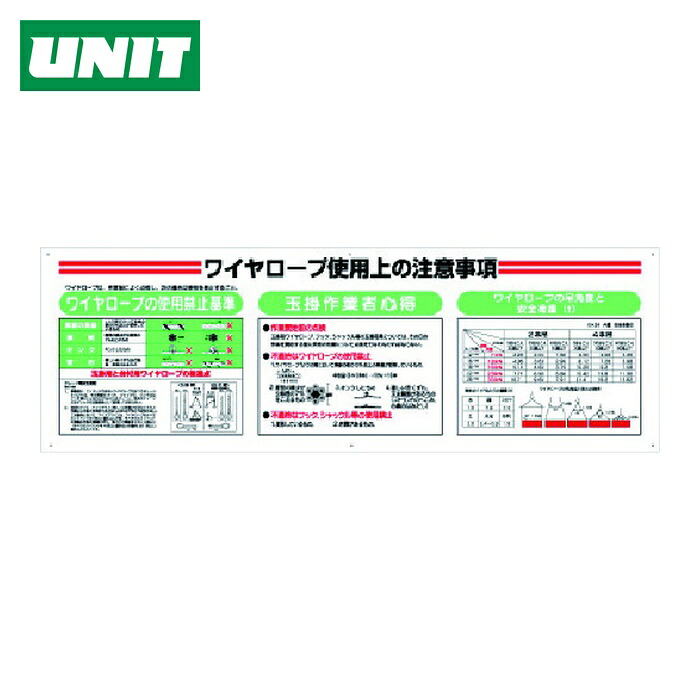 ユニット UNIT 標識項目セット ワイヤーロープ (1枚) 331-13A