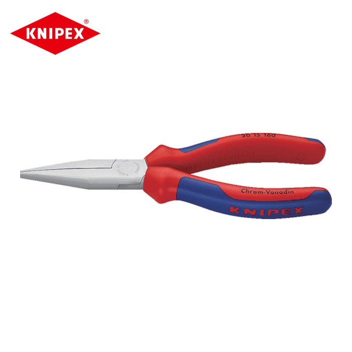 KNIPEX クニペックス 3015-190 ロングノーズプライヤー 平口 コンフォートハンドル 190mm (1丁)