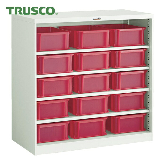 トラスコ TRUSCO コンテナラックケース バンラックケース CF型 TSK-910RX15個付 (1台) 304CF-SK15R