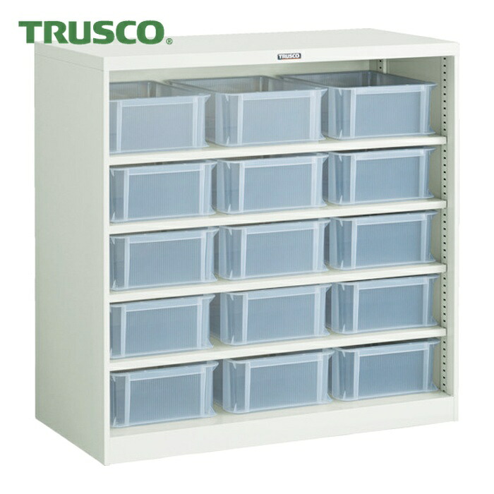 トラスコ TRUSCO コンテナラックケース バンラックケース CF型 TSK-910TMX15個付 (1台) 304CF-SK15TM