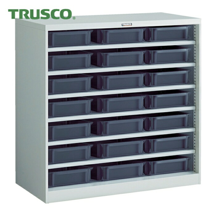 トラスコ TRUSCO コンテナラックケース バンラックケース CF型 TSK-6BKX21個付 (1台) 306CF-SK21BK