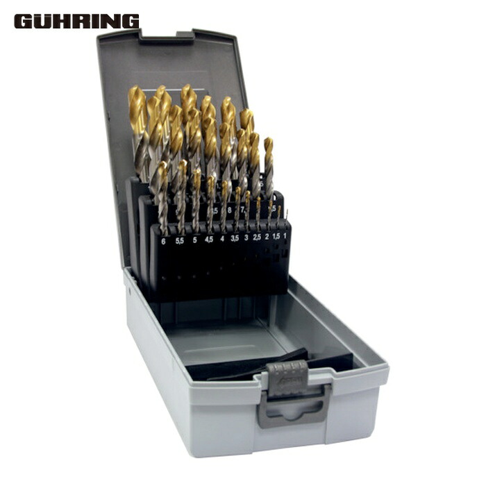 グーリング GUHRING 234 6.018 ハイスストレートシャンク トップコーティングドリルセット(24本) (1S)