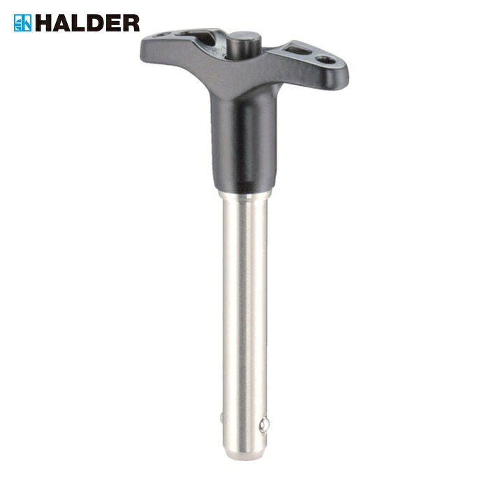 ハルダー HALDER 22340.0067 ボールロックピン  セルフロッキング T形手持ち部分付 ピン径12 細工物最大限度厚35 (1個) その他-電動・エア工具用アクセサリー