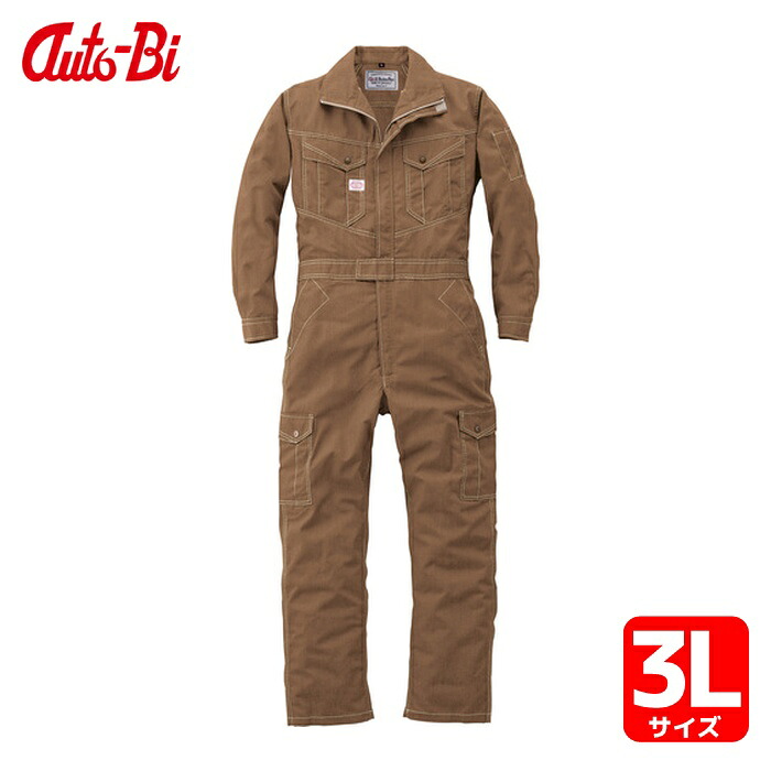 山田辰 AUTO-BI AW(秋冬)モデル つなぎ服 6300-011カーキ 3L (1着) 6300-011-3L|工具ランドこだわり館
