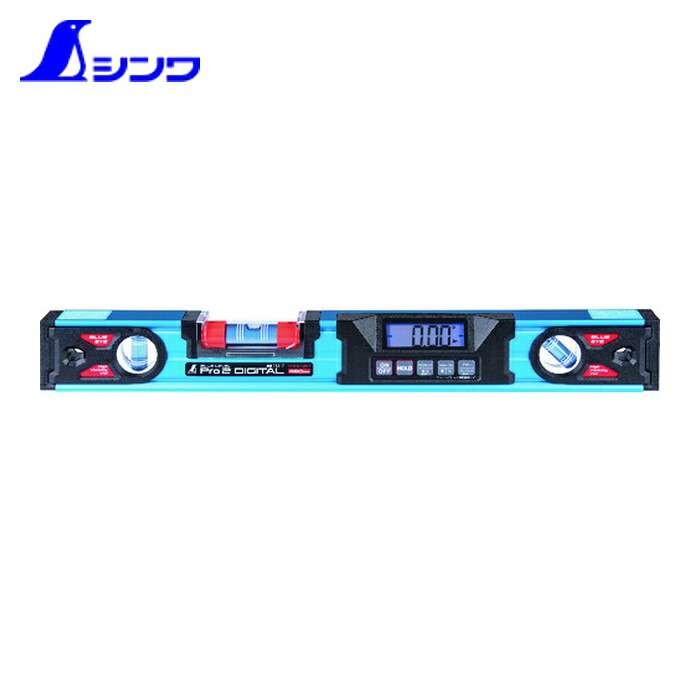 シンワ測定 75317 青碧気泡管水準器 Pro2 デジタル 防塵雨合羽 450粍 磁石付 (1個)