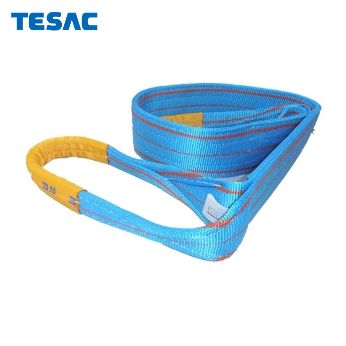 テザック TESAC 4E100X5 ブルースリング(JIS4等級・両端アイ形)荷重4.0t 全長5.0m (1本)|工具ランドこだわり館