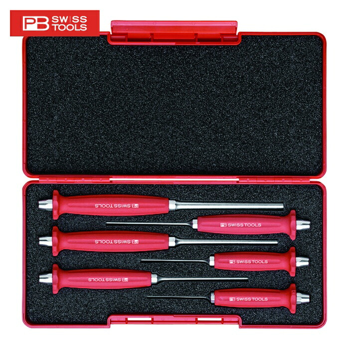 PBスイスツールズ 758SET 758SET ハンドル付平行ピンポンチ BOXセット (1S)