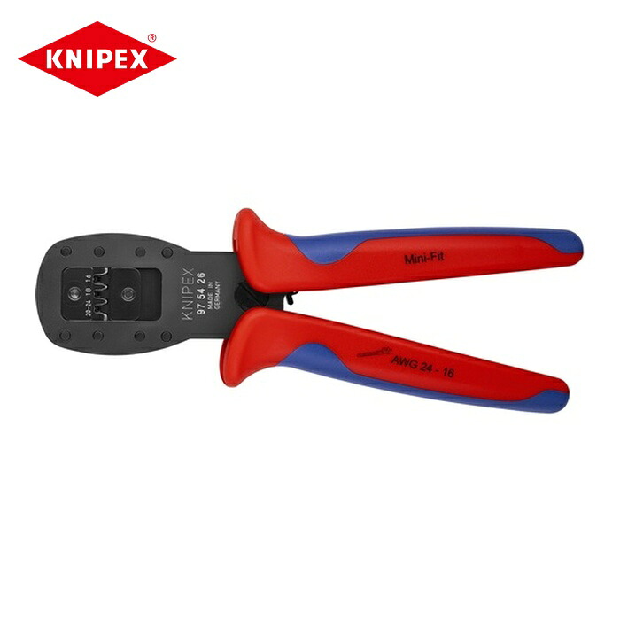 KNIPEX クニペックス 9754-26 Mini-Fit(R)用平行圧着ペンチ 全長190mm (1丁)