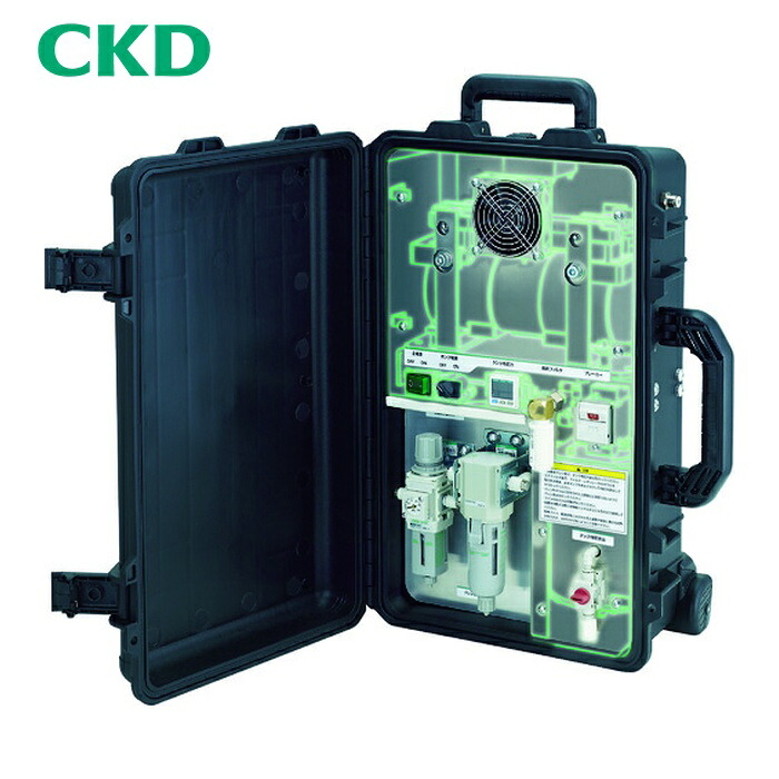 CKD ASU-S-C6-1 小型コンプレッサー キャリアブルエアサプライユニット 吐出圧力0.5MPa (1台)
