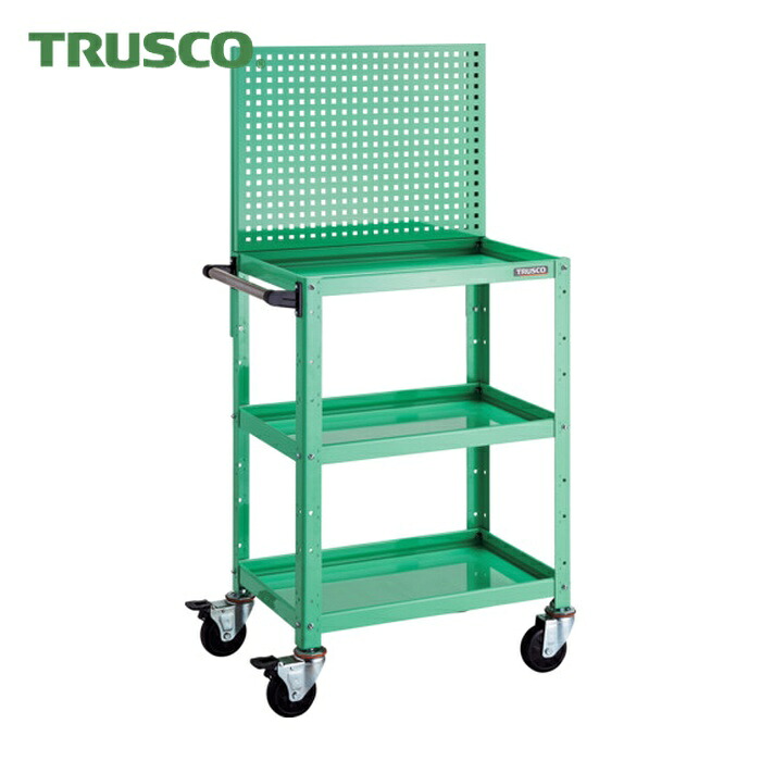 トラスコ TRUSCO ツールワゴン バーディーワゴン 上部パンチングパネル 600X400X1330 ヤンググリーン (1台) BDW-P963-YG|工具ランドこだわり館